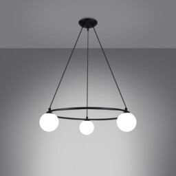 Yoli Modern Globe Pendant Ceiling Light Black 3x G9 - thumbnail 3