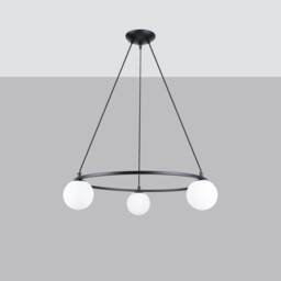 Yoli Modern Globe Pendant Ceiling Light Black 3x G9 - thumbnail 2