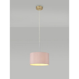 Baymont Antique Brass E27 Single Pendant With 30cm x 17cm Dual Faux Silk Shade, Taupe/Halo Gold - thumbnail 2