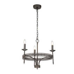 Crown Chandelier 3 Light Iron Finish, E14 - thumbnail 1