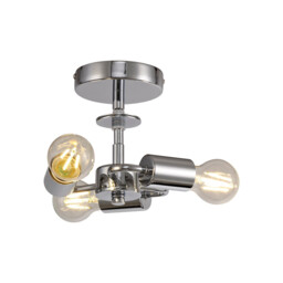 Baymont 24cm Polished Chrome 3 Light E27 Universal Drop Flush , Suitable For A Vast Selection Of Shades