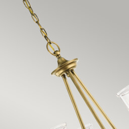 Waverly 3 Light Chandelier, Natural Brass, E27 - thumbnail 5