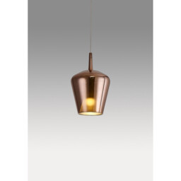 Elsa Assembly Pendant (WITHOUT PLATE) With Inverted Bell Shade, 1 Light E27, Copper Glass With Frosted Inner Cone - thumbnail 2