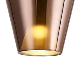 Elsa Assembly Pendant (WITHOUT PLATE) With Inverted Bell Shade, 1 Light E27, Copper Glass With Frosted Inner Cone - thumbnail 5