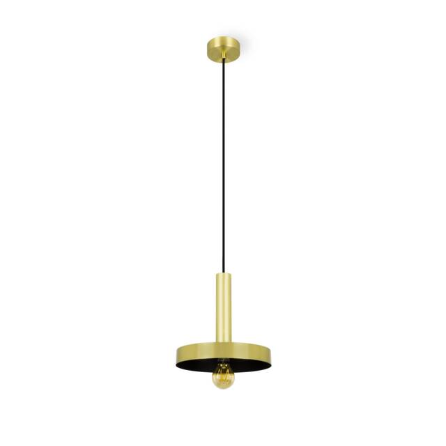 Whizz 1 Light Dome Ceiling Pendant Black, Gold, E27 - image 1