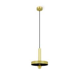 Whizz 1 Light Dome Ceiling Pendant Black, Gold, E27 - thumbnail 1