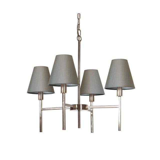 Lucerne 4 Light Pendant Chandelier with Grey Shade - image 1