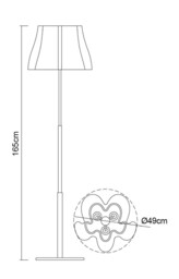 Miss Floor Lamp 3 Light E27, Gloss Black, Polished Chrome - thumbnail 2