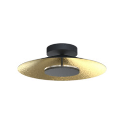 Orion Ceiling 55cm Round, 24W LED, 3000K, 1680lm, Gold Leaf/Black, 3yrs Warranty