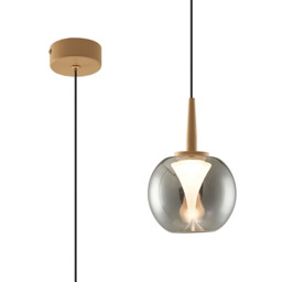 Andromeda Single Pendant, 5W LED, 3000K, 500lm, Light Gold/Chrome/Frosted 3yrs Warranty