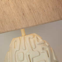 Adelaide Table Lamp, Cream Resin with White Linen Shad - thumbnail 3