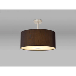 Baymont Satin Nickel E27 Semi Flush With 50cm x 20cm Faux Silk Shade, Black/White Laminate - thumbnail 2