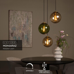 Monsaraz Retro Pendant light - Ø 35cm - 3xE27 - Green - thumbnail 2