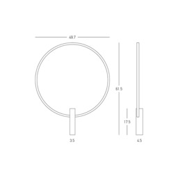 Marvessa Integrated Led Wall Lamp Sandy Black LED 3000K 23W - thumbnail 3