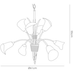 Ancona Pendant 8 Light G9 Satin French Gold - thumbnail 3