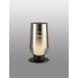 Nora Table Lamp, 1 Light E27, Black/Black Marble/Chrome Glass With Frosted Inner - thumbnail 2