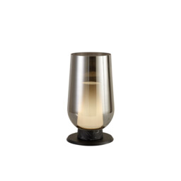 Nora Table Lamp, 1 Light E27, Black/Black Marble/Chrome Glass With Frosted Inner - thumbnail 1