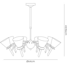 Kristina Pendant 8 Light G9 Polished Chrome - thumbnail 3