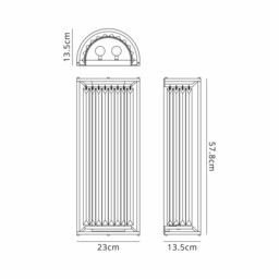 Guilford 57cm Tall Wall Lamp, 3 x E14, Satin Black / Clear - thumbnail 2