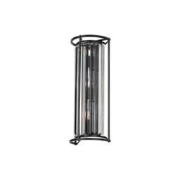 Guilford 57cm Tall Wall Lamp, 3 x E14, Satin Black / Clear - thumbnail 5