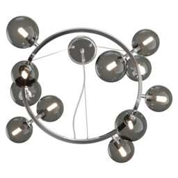 Maytoni Dallas Modern 1 Globe Pendant Ceiling Light Chrome, Smoky Shade, G9 - thumbnail 5