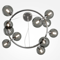 Maytoni Dallas Modern 1 Globe Pendant Ceiling Light Chrome, Smoky Shade, G9 - thumbnail 3