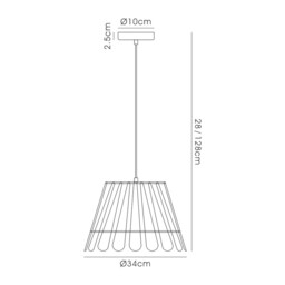 Somerset Ceiling Pendant 1 Light E27 White, Polished Chrome - thumbnail 3