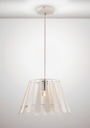 Somerset Ceiling Pendant 1 Light E27 White, Polished Chrome - thumbnail 2