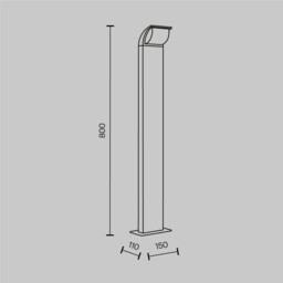 Stock Outdoor Bollard Graphite 3000K 450lm IP65 - thumbnail 3