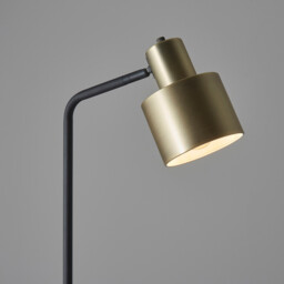 Mayfield Task Floor Lamp Matt Antique Brass Plate, Matt Black - thumbnail 5