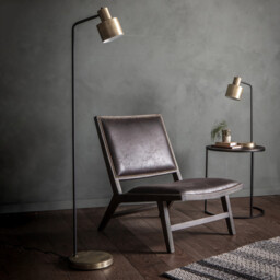 Mayfield Task Floor Lamp Matt Antique Brass Plate, Matt Black - thumbnail 3