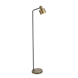 Mayfield Task Floor Lamp Matt Antique Brass Plate, Matt Black
