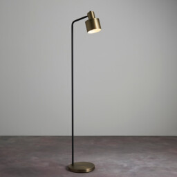 Mayfield Task Floor Lamp Matt Antique Brass Plate, Matt Black - thumbnail 2