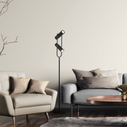 Telescope 2 Light Floor Lamp Matt Black, GU10 - thumbnail 2