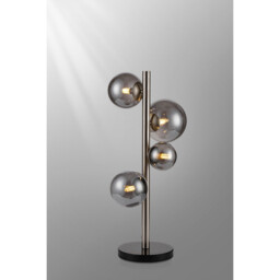 Marshall Table Lamp, 4 Light G9, Satin Nickel, Smoke Plated Glass - thumbnail 3