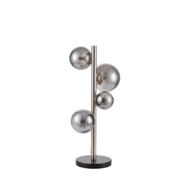 Marshall Table Lamp, 4 Light G9, Satin Nickel, Smoke Plated Glass - thumbnail 5