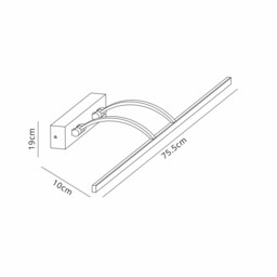 Walton Small 2 Arm Wall Lamp, Picturex, 14W LED, 3000K, 1070lm, Antique Brass - thumbnail 2