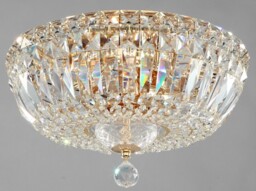 Basfor Semi Flush Ceiling Lamp Gold Antique & Crystal, 3 Light, E14 - thumbnail 5