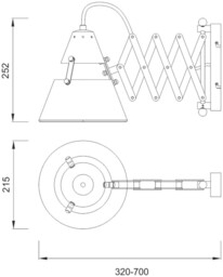 Industrial Dome Wall Light 1 Light 40W E27, Sand Metal - thumbnail 2