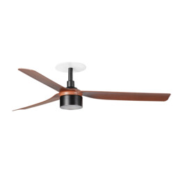 Punt Recessed 132cm TEK LED Ceiling Fan Matt Black, Walnut Blades 2700K - thumbnail 1