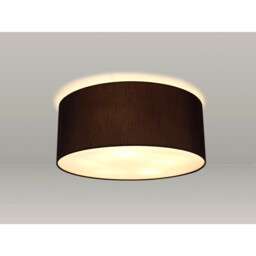 Baymont White 5 Light E27 Universal Flush Ceiling Fixture With 50cm x 20cm Faux Silk Shade, Black/White Laminate - thumbnail 2