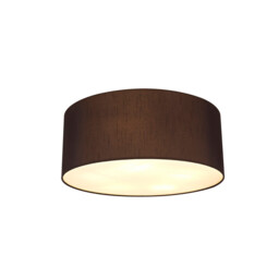 Baymont White 5 Light E27 Universal Flush Ceiling Fixture With 50cm x 20cm Faux Silk Shade, Black/White Laminate