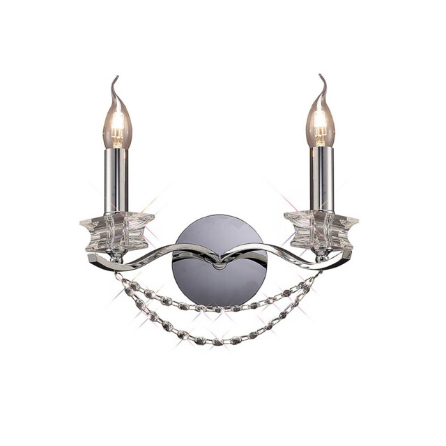 Nydia Wall Lamp 2 Light E14 Polished Chrome/Crystal - image 1
