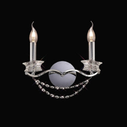 Nydia Wall Lamp 2 Light E14 Polished Chrome/Crystal - thumbnail 2