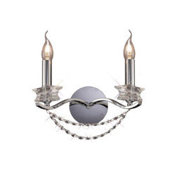 Nydia Wall Lamp 2 Light E14 Polished Chrome/Crystal - thumbnail 1