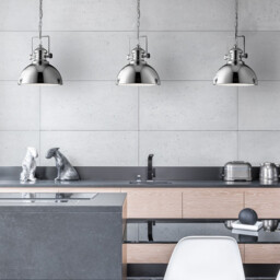 Industrial 1 Light Dome Ceiling Pendant Chrome with Acrylic Diffuser, E27 - thumbnail 2