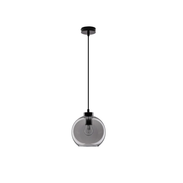 Palmer 3 Light Dome Pendant Ceiling Light Dark Champagne Glass Black Cord Black Metal Base LED E27 - image 1