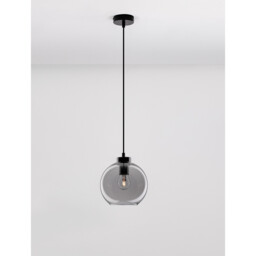 Palmer 3 Light Dome Pendant Ceiling Light Dark Champagne Glass Black Cord Black Metal Base LED E27 - thumbnail 5