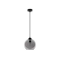 Palmer 3 Light Dome Pendant Ceiling Light Dark Champagne Glass Black Cord Black Metal Base LED E27 - thumbnail 1