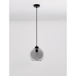 Palmer 3 Light Dome Pendant Ceiling Light Dark Champagne Glass Black Cord Black Metal Base LED E27 - thumbnail 3